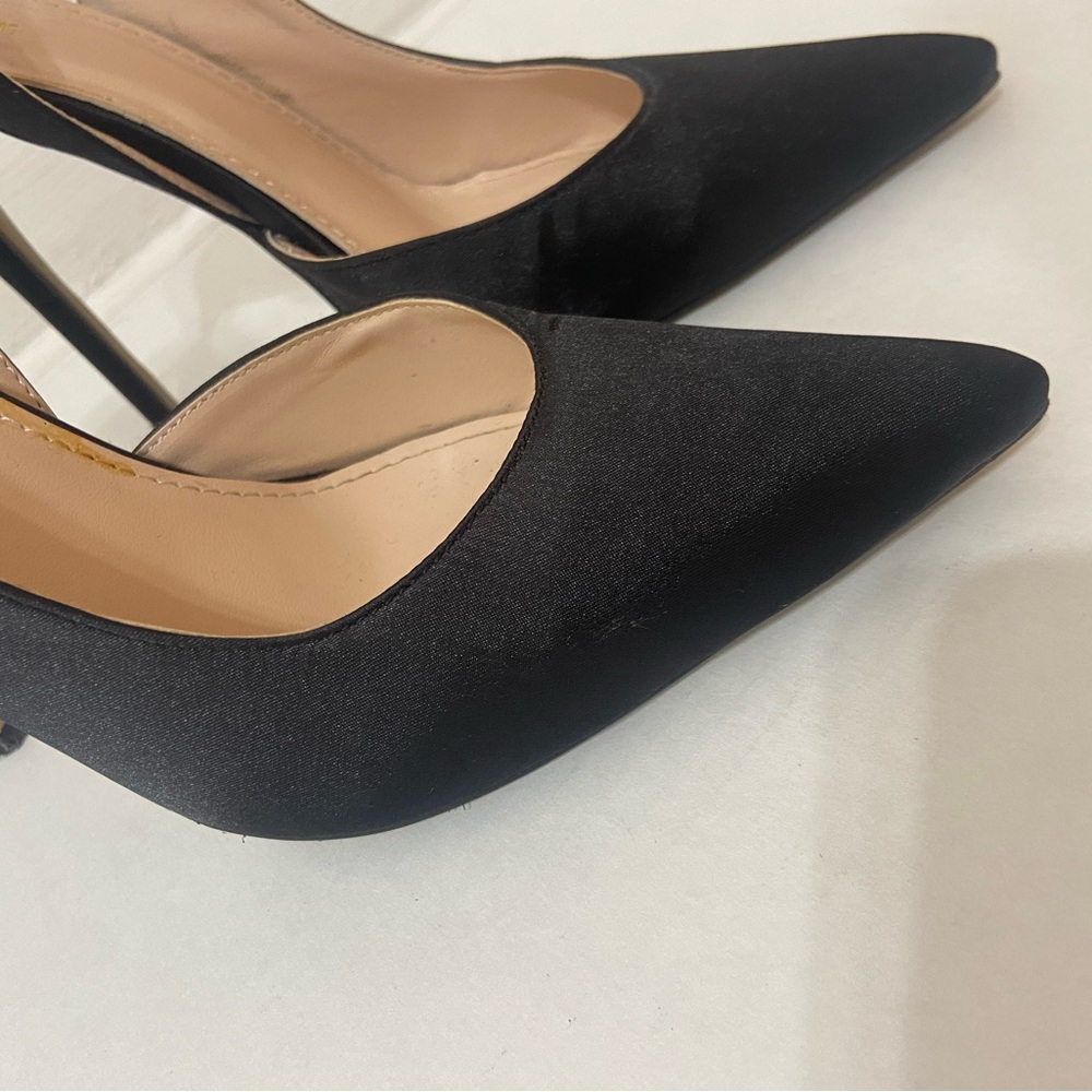 PrettyLittleThing Black Pointed Slingback Stiletto Heels - Picture 5 of 7